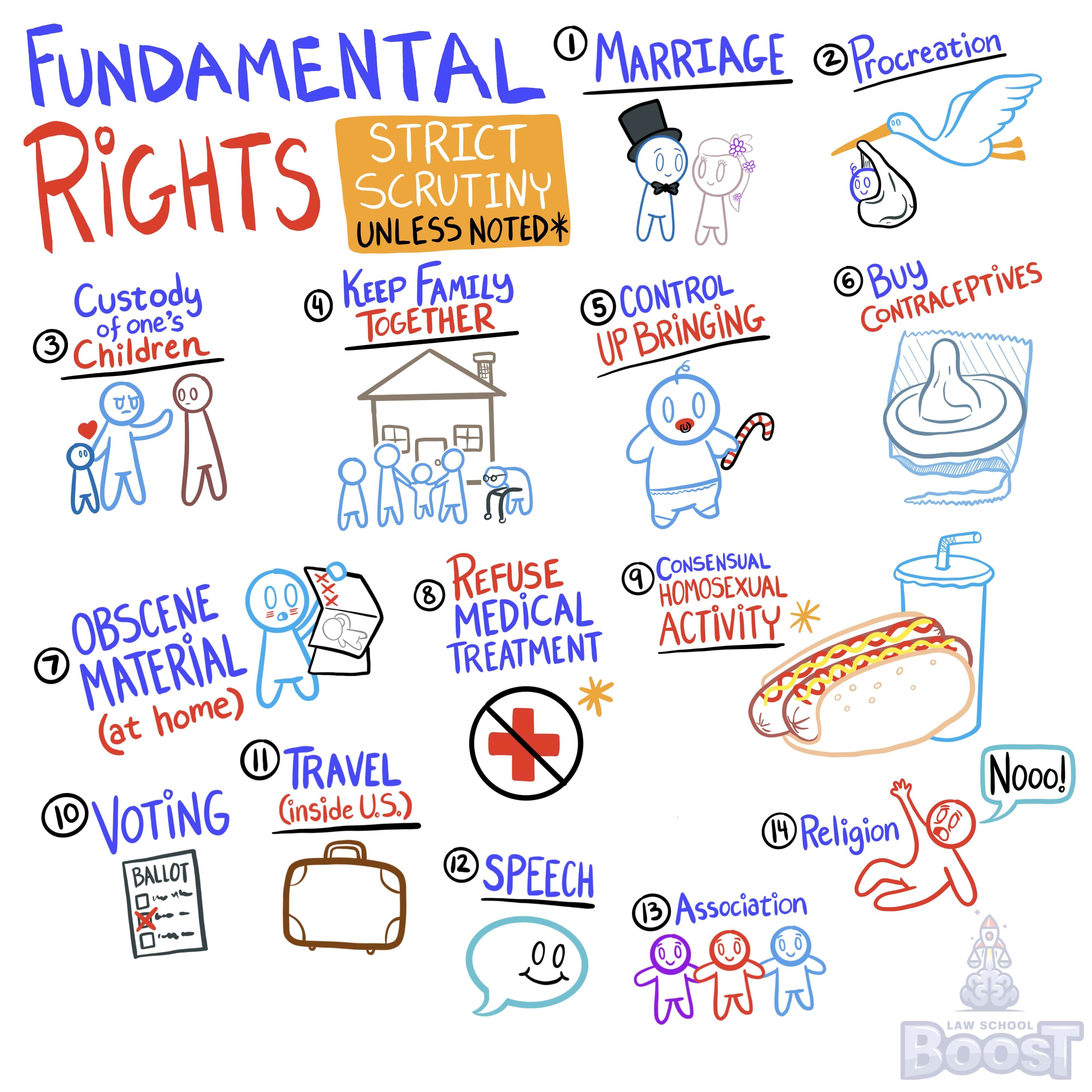 What are fundamental rights, and which level of scrutiny applies?