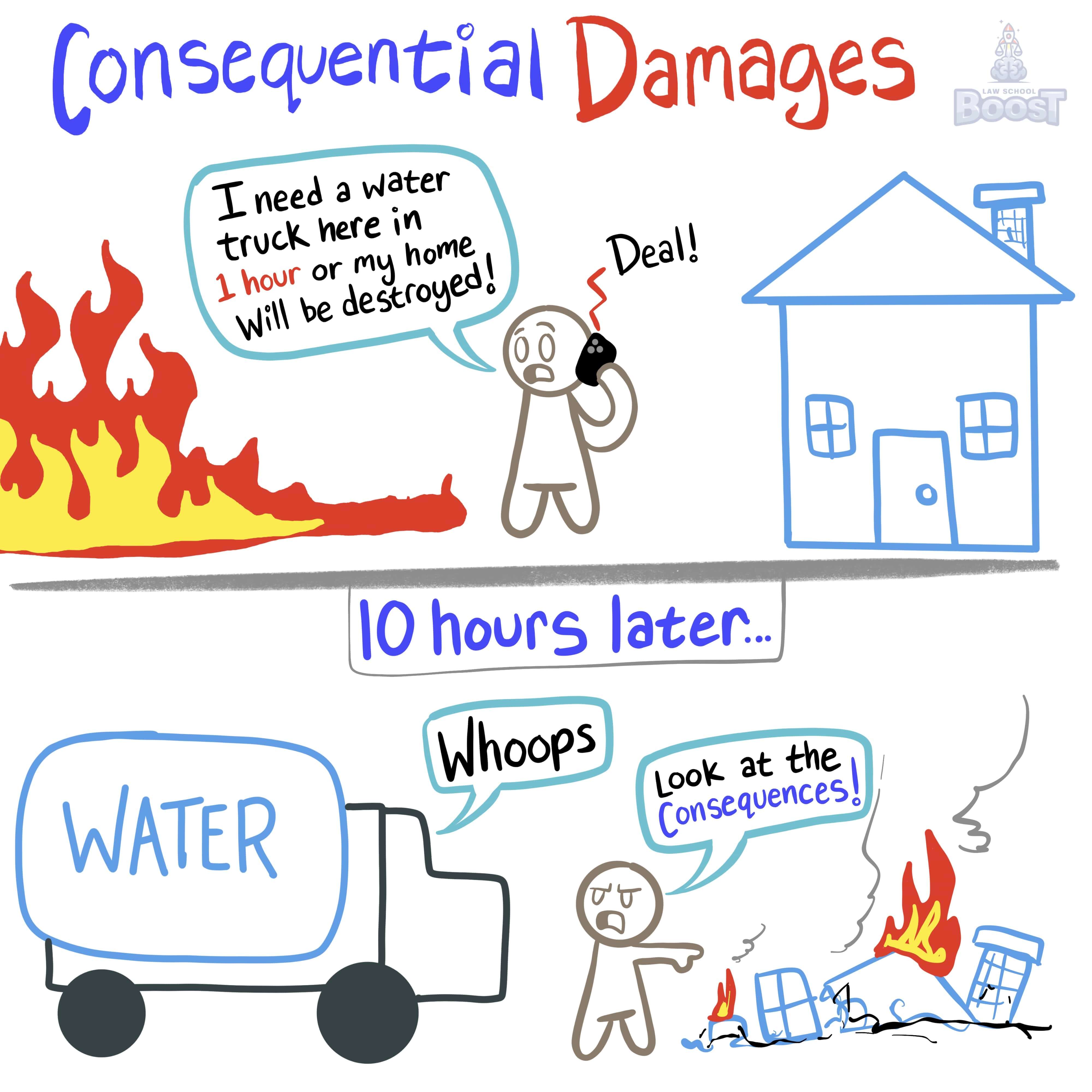 In assessing contract legal remedies, what are consequential damages?